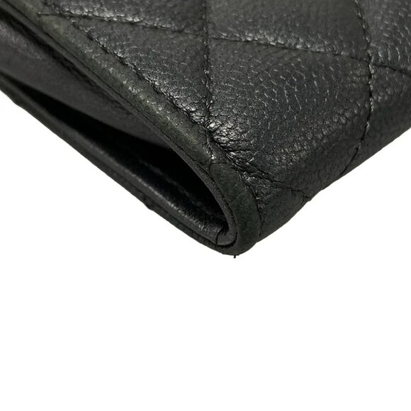 Auth CHANEL Matelasse Dark Gray Lambskin Coin Case - Picture 4 of 10